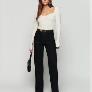 Reformation Alyssa High Rise Wide Leg Long Jeans (size 31)